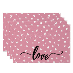 Lofaris Red White Valentines Hearts Pink Set Of 4 Placemats