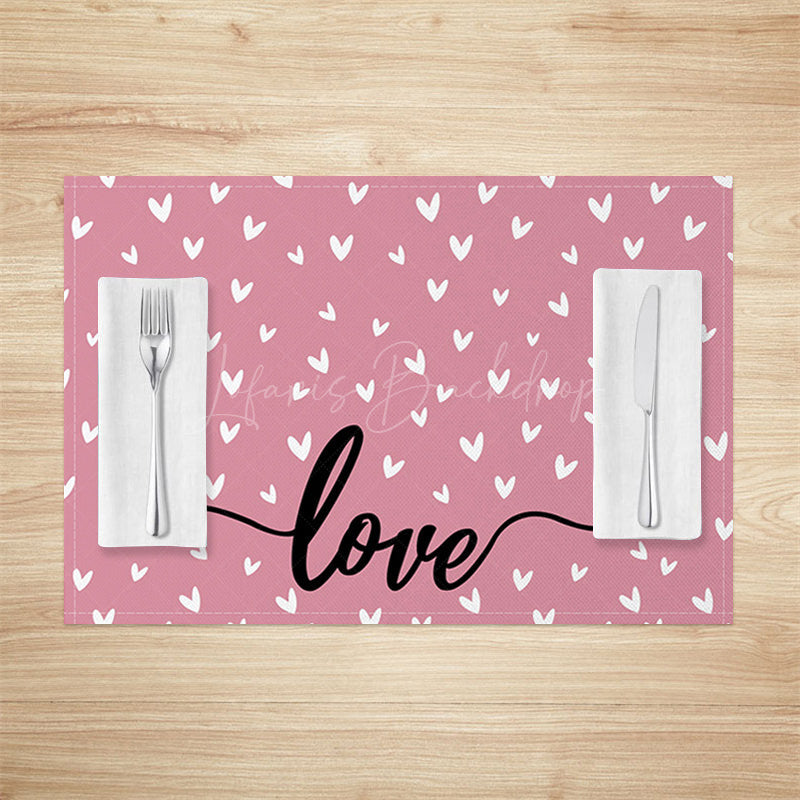 Lofaris Red White Valentines Hearts Pink Set Of 4 Placemats