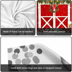 Lofaris Red Wood Barn Door Pine Leaves Garage Banner