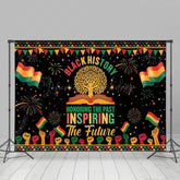 Lofaris Red Yellow Green Flag Black History Month Backdrop