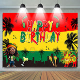 Lofaris Reggae Festival Palm Trees Happy Birthday Backdrop