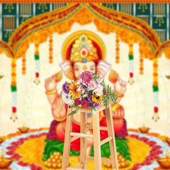 Lofaris Religious Elephant God Ganesh Chaturthi Backdrop