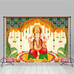 Lofaris Religious Elephant God Ganesh Chaturthi Backdrop