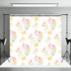 Lofaris Repeat Balloons Unicorn Star Cake Smash Backdrop