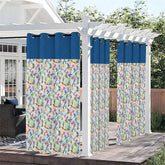 Lofaris Repeat Leaf Draw Waterproof Printed Outdoor Curtains