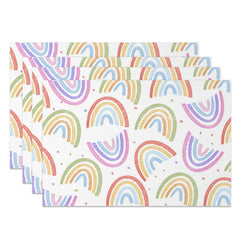 Lofaris Repeat Rainbow Patterns Sweet Set of 4 Placemats