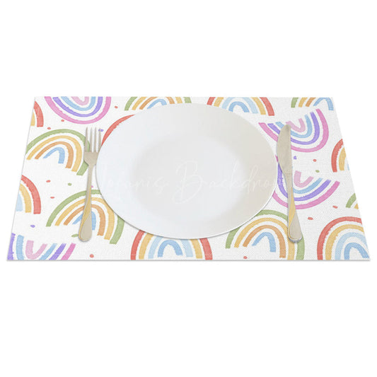 Lofaris Repeat Rainbow Patterns Sweet Set of 4 Placemats