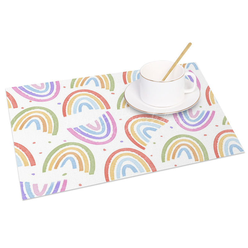 Lofaris Repeat Rainbow Patterns Sweet Set of 4 Placemats