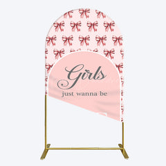 Lofaris Repeated Bow Girls Just Wanna Be One Arch Backdrop