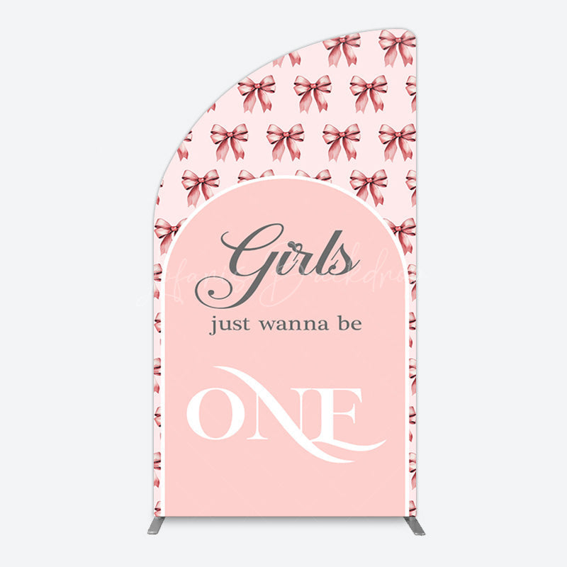 Lofaris Repeated Bow Girls Just Wanna Be One Half Moon Arch Backdrop