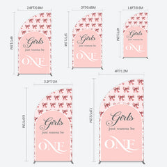 Lofaris Repeated Bow Girls Just Wanna Be One Half Moon Arch Backdrop