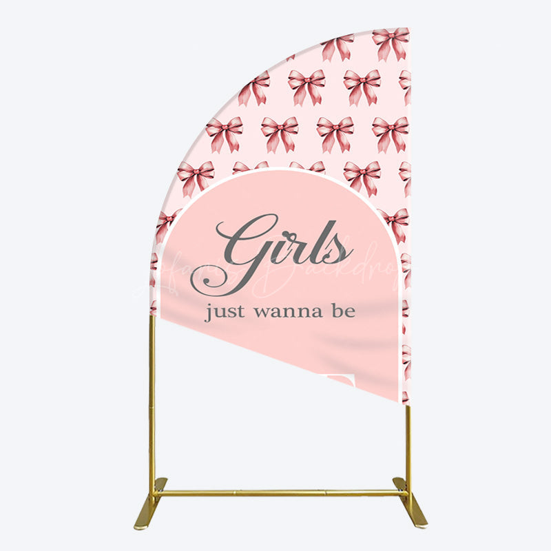 Lofaris Repeated Bow Girls Just Wanna Be One Half Moon Arch Backdrop