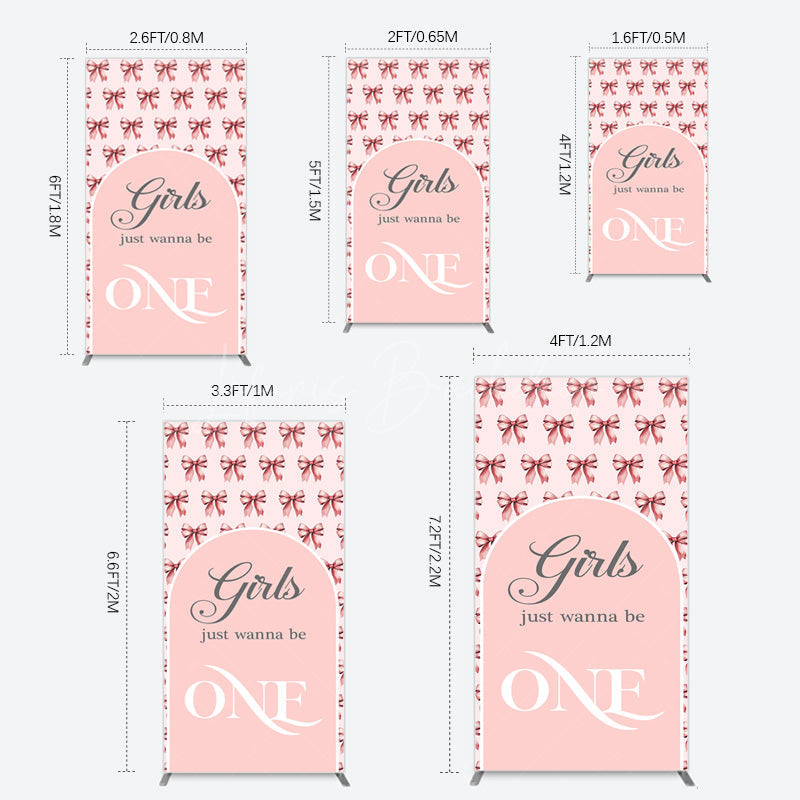 Lofaris Repeated Bow Girls Just Wanna Be One Rectangle Backdrop