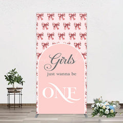 Lofaris Repeated Bow Girls Just Wanna Be One Rectangle Backdrop