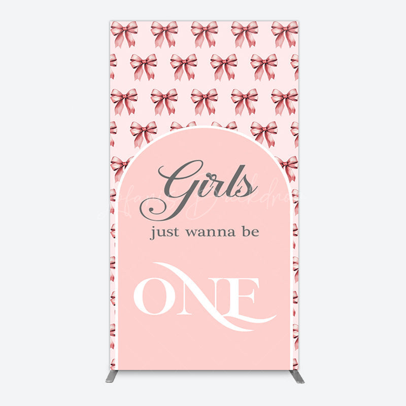 Lofaris Repeated Bow Girls Just Wanna Be One Rectangle Backdrop