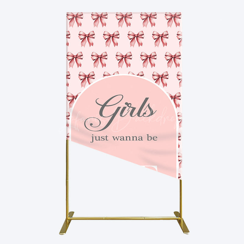 Lofaris Repeated Bow Girls Just Wanna Be One Rectangle Backdrop
