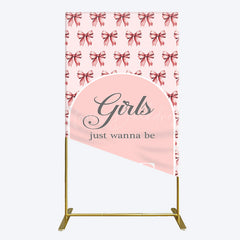 Lofaris Repeated Bow Girls Just Wanna Be One Rectangle Backdrop