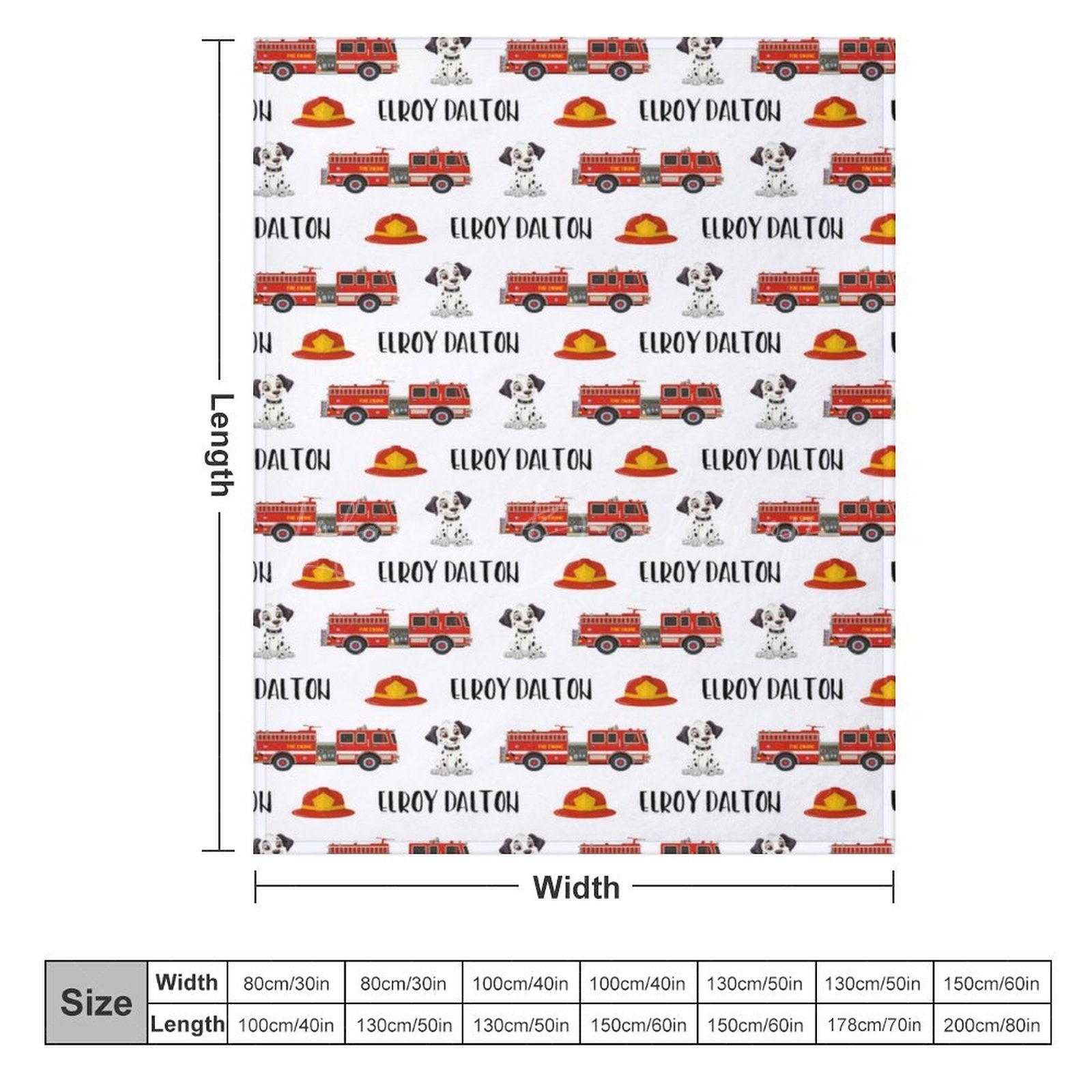 Lofaris Repeated Cute Dalmatian Red Fire Truck Baby Blanket