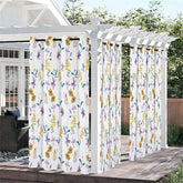 Lofaris Repeated Flowers Waterproof Printed Outdoor Curtains