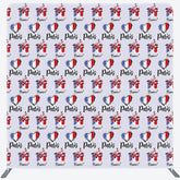 Lofaris Repeated French Flag Heart Paris Pillow Case Backdrop