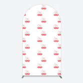 Lofaris Repeated Red Cherry Bow Tie Birthday Arch Backdrop