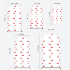 Lofaris Repeated Red Cherry Bow Tie Birthday Arch Backdrop