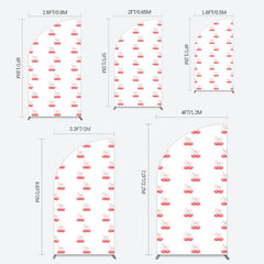 Lofaris Repeated Red Cherry Bow Tie Birthday Half Moon Arch Backdrop