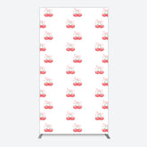 Lofaris Repeated Red Cherry Bow Tie Birthday Rectangle Backdrop