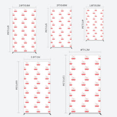 Lofaris Repeated Red Cherry Bow Tie Birthday Rectangle Backdrop