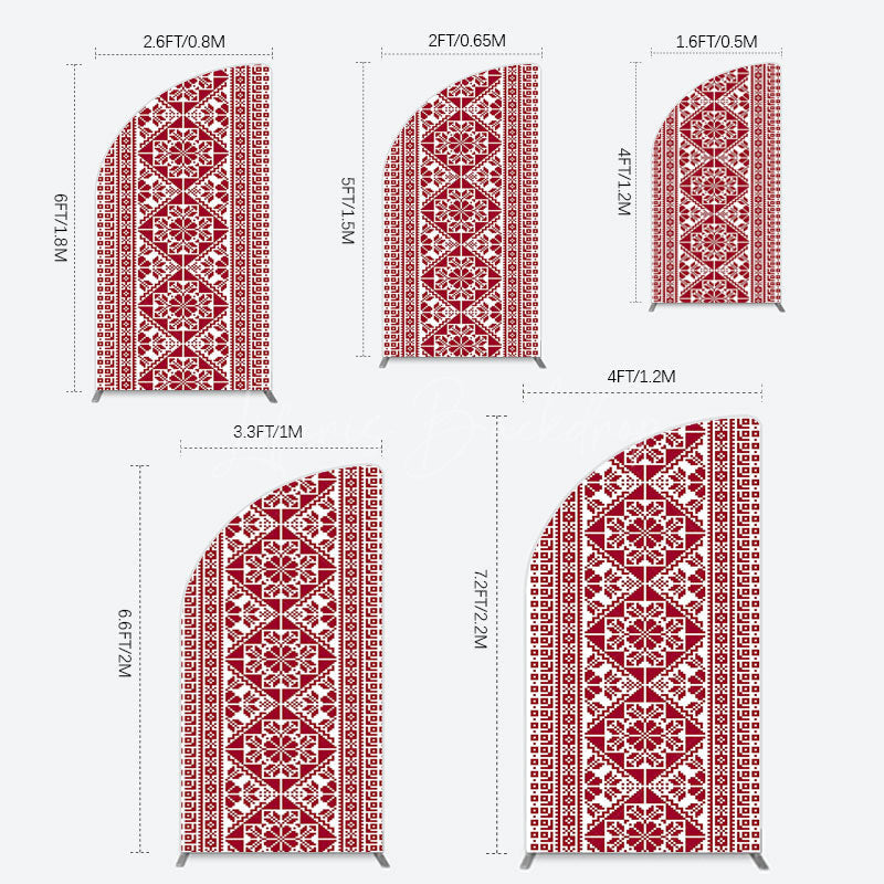 Lofaris Repeated Slovakia Pattern Birthay Half Moon Arch Backdrop