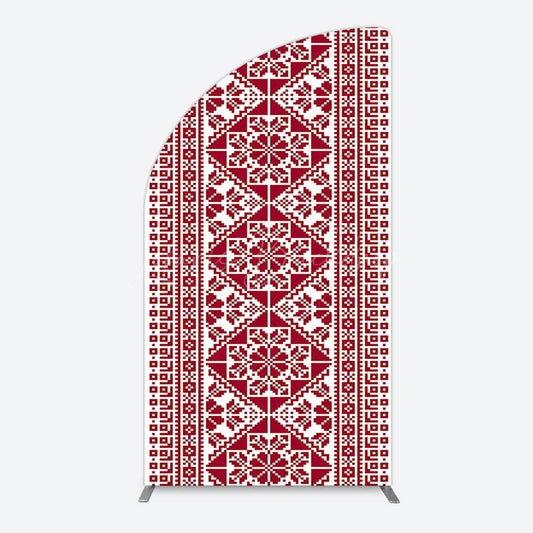 Lofaris Repeated Slovakia Pattern Birthay Half Moon Arch Backdrop