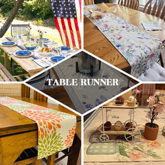 Lofaris Repeating Floral Pattern Autumn Table Runner Step and Repeat Botanical Design Elegant Fall or Thanksgiving