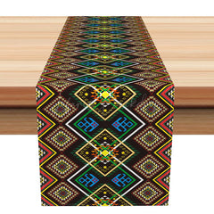 Lofaris Retro African Table Runner with Ethnic Geometric Pattern for Tribal and Bohemian Inspired Home Decor