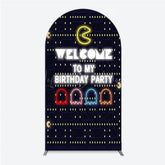 Lofaris Retro Arcade Game Birthday Arch Backdrop Inspired 80s Video Welcome to My Party Neon Sign Decor