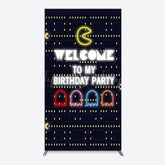 Lofaris Retro Arcade Game Birthday Rectangle Backdrop Inspired 80s Video Welcome to My Party Neon Sign Decor
