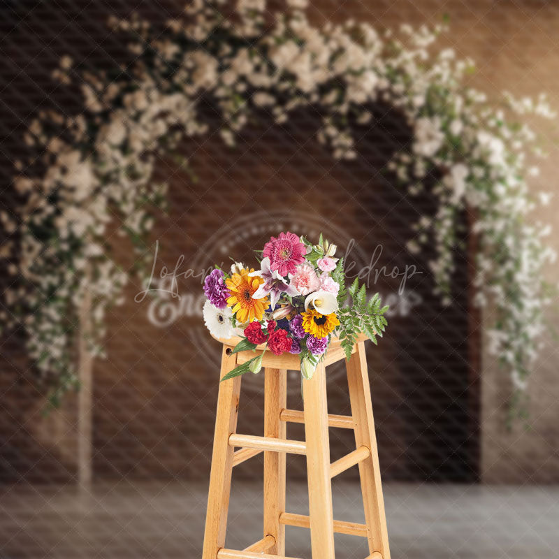 Lofaris Retro Arch Wall Floral Wedding Photography Backdrop
