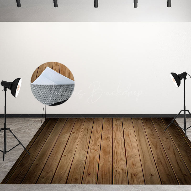 Lofaris Retro Beige Arch Wood Floor Floral Room Set Backdrop