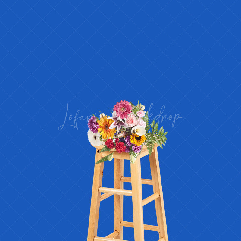 Lofaris Retro Blue Solid Color Portrait Photography Backdrop