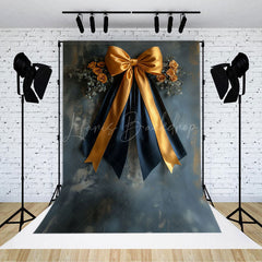 Lofaris Retro Blue Wall Floral Bow Tie Photo Backdrop