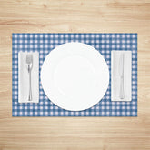 Lofaris Retro Blue White Plaid Dining Set of 4 Placemats