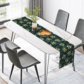 Lofaris Retro Botanical Table Runner with Dark Green Lines and Plants for Mid-Century Modern Dining Decor