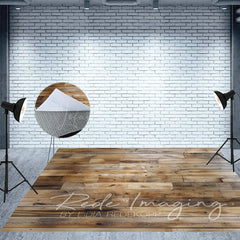 Lofaris Retro Brown Natural Wood Grain Fabric Floor Backdrop