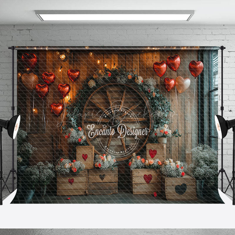Lofaris Retro Brown Wall Balloons Greenery Floral Backdrop