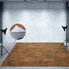 Lofaris Retro Brown Wooden Pattern Fabric Floor Backdrop