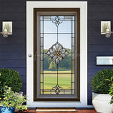 Lofaris Retro Clear Glass Window Green Field Door Cover