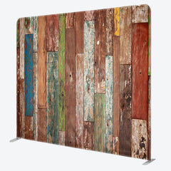 Lofaris Retro Color Wooden Wall Photo Square Tension Backdrop
