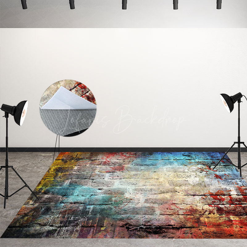 Lofaris Retro Colorful Graffiti Brick Wall Room Set Backdrop