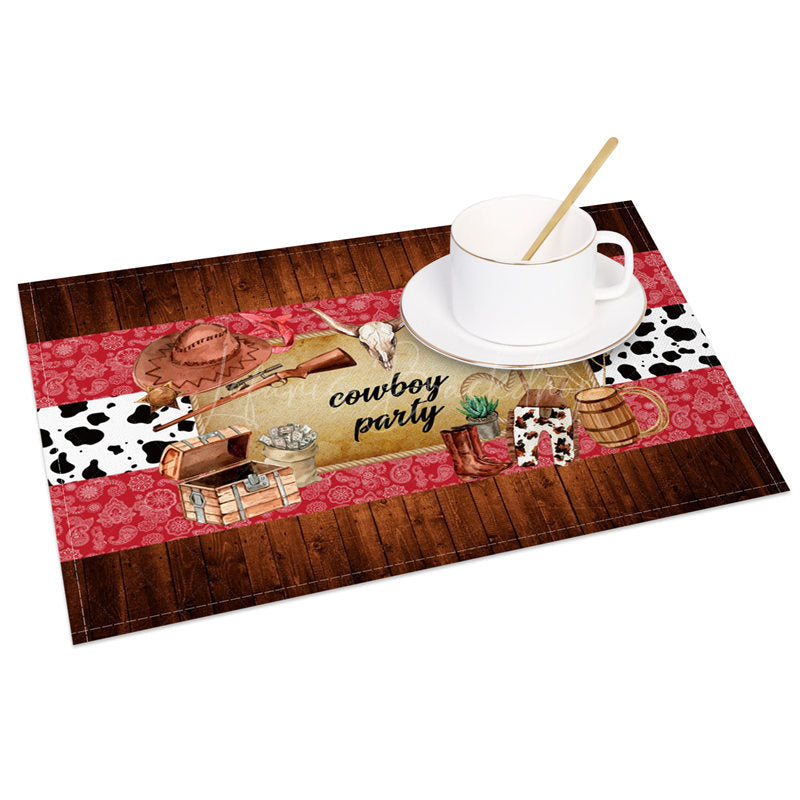 Lofaris Retro Cowboy Party Dance West Set of 4 Placemats
