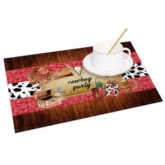 Lofaris Retro Cowboy Party Dance West Set of 4 Placemats