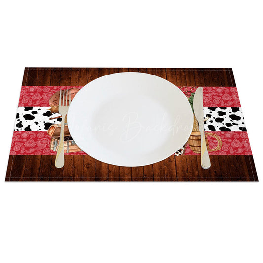 Lofaris Retro Cowboy Party Dance West Set of 4 Placemats